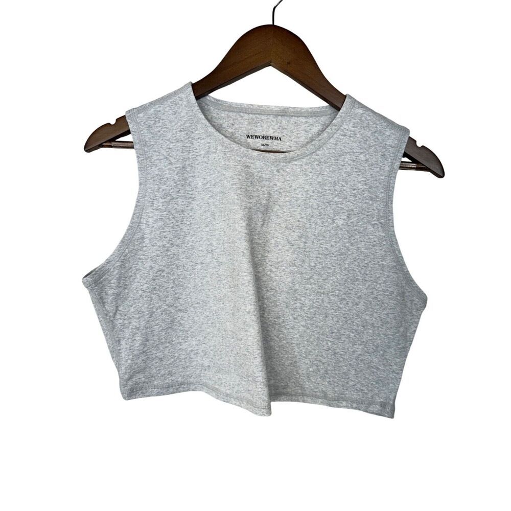 WeWoreWhat Womens Heather Gray Crop Tank‎ Top XL Gorpcore